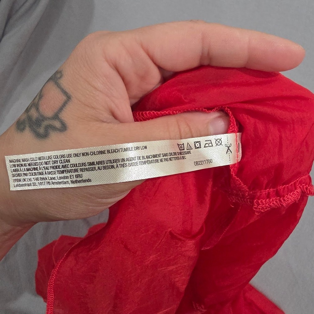 Free People Movement Grapefruit Red Tiered Babydoll Tank Top NWT OB2211700 S - Picture 9 of 9
